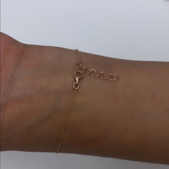 14K Solid Rose Gold Diamond Evil Eye Bracelet 🧿 - Picture 6 of 6